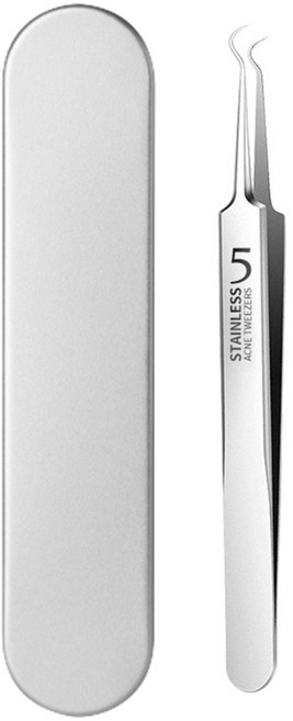 하루하다 전문가용 아크네 피지 핀셋 초정밀 미세 집게 3종 중 택1 모공 인그로운 블랙헤드, 1개, 엘보핀셋 1개