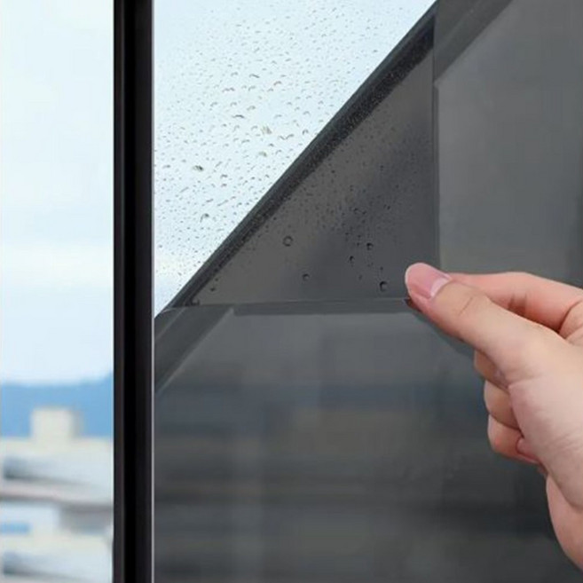 홈웰 무점착 창문용 원웨이 열차단 빛반사 시트지, 5.블랙실버