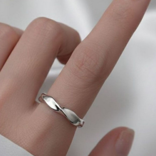 미쁘당 실버925 순은 남녀공용 오픈링 반지+ 3D선물보관케이스