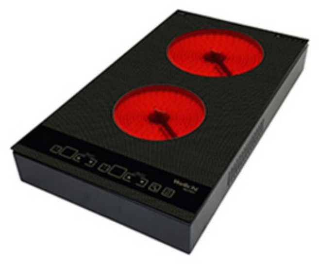 리안츠 2구 LH-202+케이스 2구 하이라이트 이동형 전기렌지 원룸 오피스텔 가정용 이동형 케이스 프리스탠딩 캠핑 고시원 글램핑 사무실, 웰치 2구 하이라이트 + 블랙케이스(6cm)