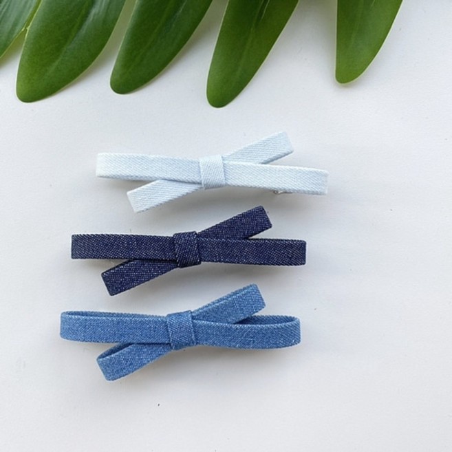 레인걸 리본헤어핀 3종세트 반묶음핀 옆머리자동핀