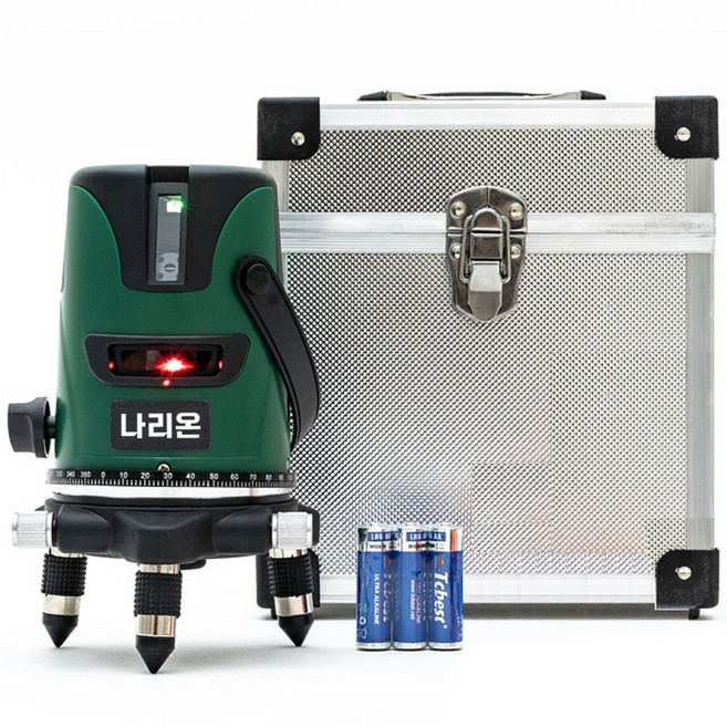 나리온 5라인 레드 레이저레벨기 레이져레벨기 수평기 수평계 풀세트, 1개