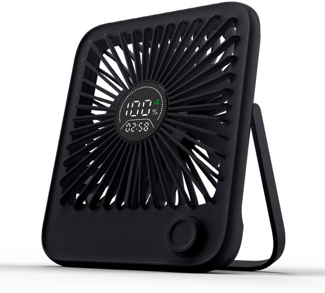 NUNUHANA BLDC 무소음 무선 선풍기 휴대 탁상 2in1 미니 디자인 DM31, 블랙