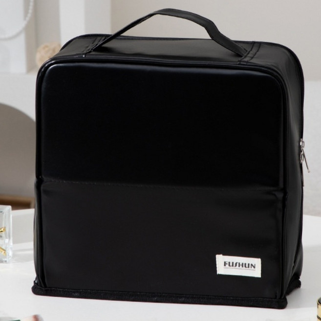 대용량 화장품 파우치 스탠드형 휴대용 PU 방수 메이크업 브러시 수납 파우치