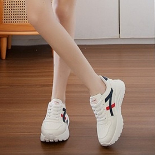 KOPN 라지 가죽면 미끄럼 방지 플랫 아칸화 캐주얼 운동화 백합 플랫 러닝화 여자