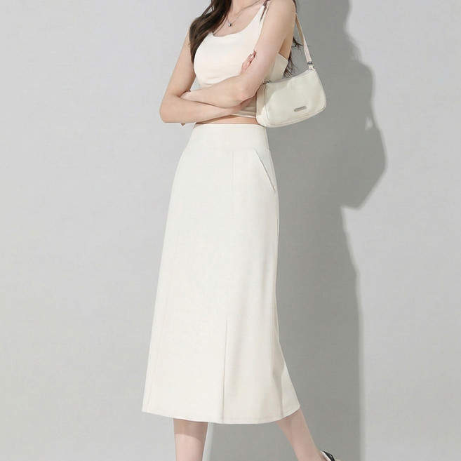 더더스 봄 여름 스커트 오피스룩 H라인 스판 기본스커트 부드러움 착용감