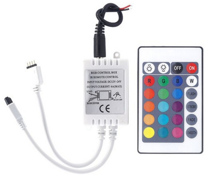삼항LED RGB LED컨트롤러모듈+무선리모컨 세트, 12v 1개, 1개