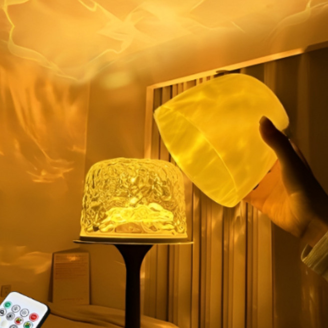 루멘 윤슬 오로라 회전 무드등 인테리어 무선조명, 화이트