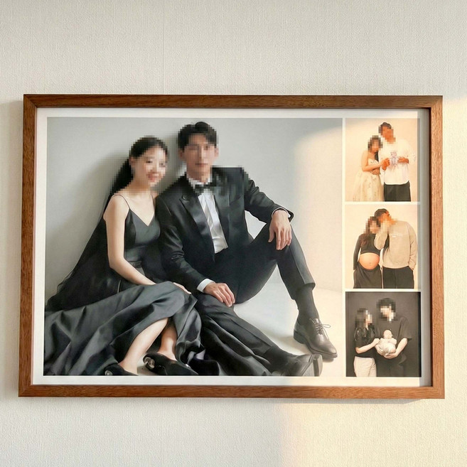 녹목공방 원목액자 A3 사이즈 인테리어 웨딩사진 결혼식 가족사진 벽걸이대형액자, 1개