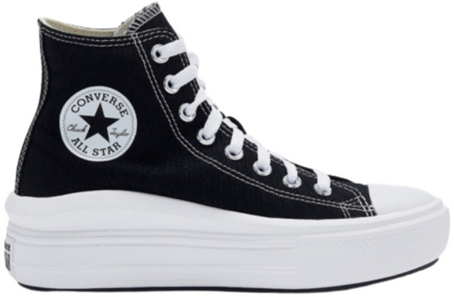 (국내매장판)정품 컨버스 척테일러 올스타 무브 블랙 하이+고무끈