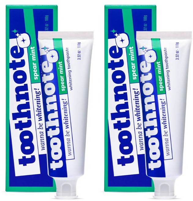 투스노트 스피아민트향 미백 치약, 100g, 2개