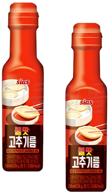 [퀴클리몰] 시아스 불맛 고추기름 250ml, 2개