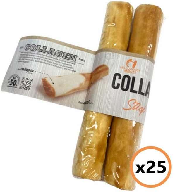 강아지간식 오래먹는 개껌 애견 입냄새 치석제거 덴탈껌 간식 헬로도기 콜라겐츄, 25개, 50g, 스틱M 2p