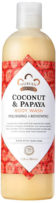 Nubian Heritage 코코넛 & 파파야 바디 워시, 384ml, 1개