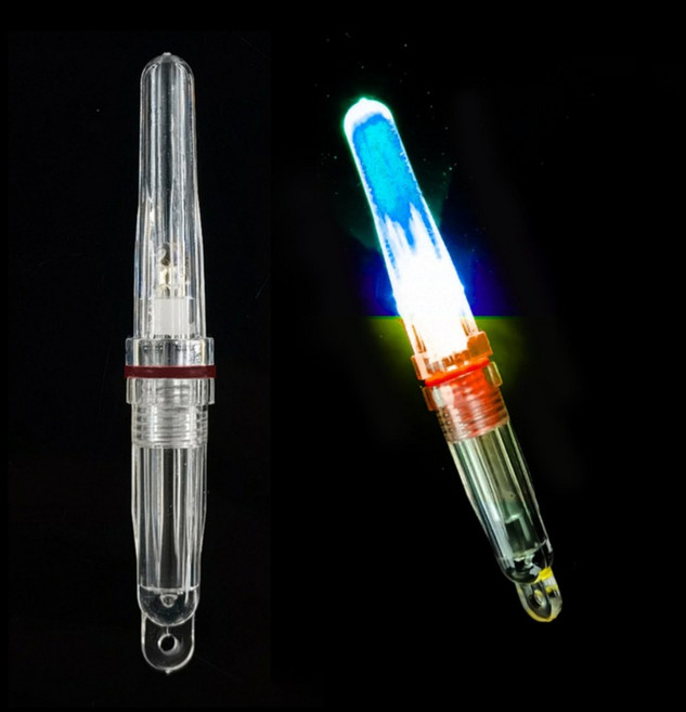 LED 수중집어등 갈치 줄보기 미니 전자 케미 라이트 배터리포함 999피싱, 1개, 멀티, 점멸