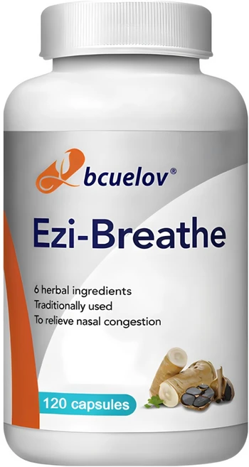 Ezi-Breathe 캡슐 양파추출물 감초추출물 마늘가루 등 3가지 성분으로 비강 막힘 코골이 완화 호흡 개선 면역력 강화, 1개, 60정 - 쿠팡