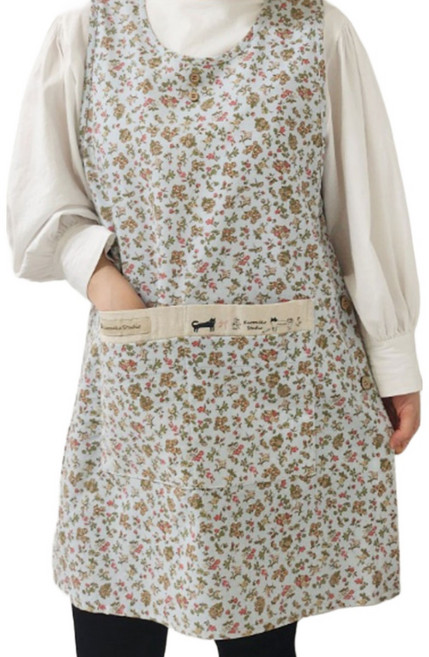 네꼬클럽 데이지 원피스형앞치마 데일리 유치원 선생님 요양보호사 에이프런 공방 카페 이쁜, 민트, 1개