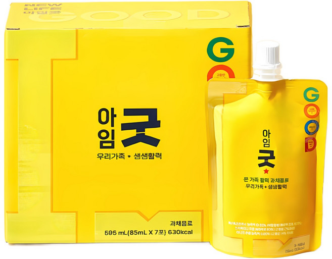 아임굿 스피루리나 식물성 단백질 에너지 건강 과채음료 컨디션 피로회복 활력충전, 21개입, 70ml