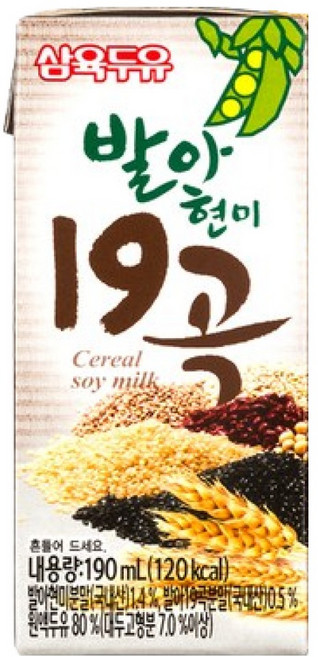 삼육두유 발아현미 19곡 190ml 16개입 4개, 64개