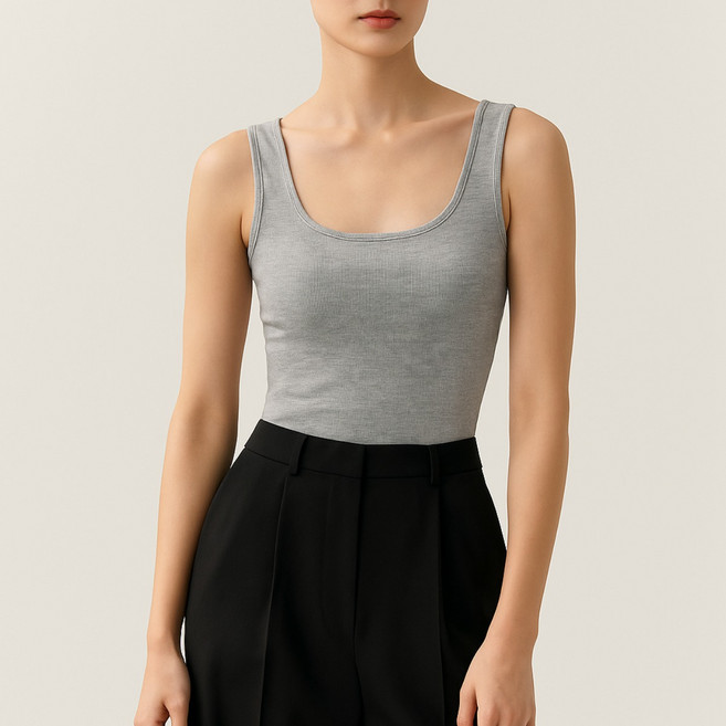 더마레 여성 스퀘어넥나시 골지나시 6color 비스코스원단