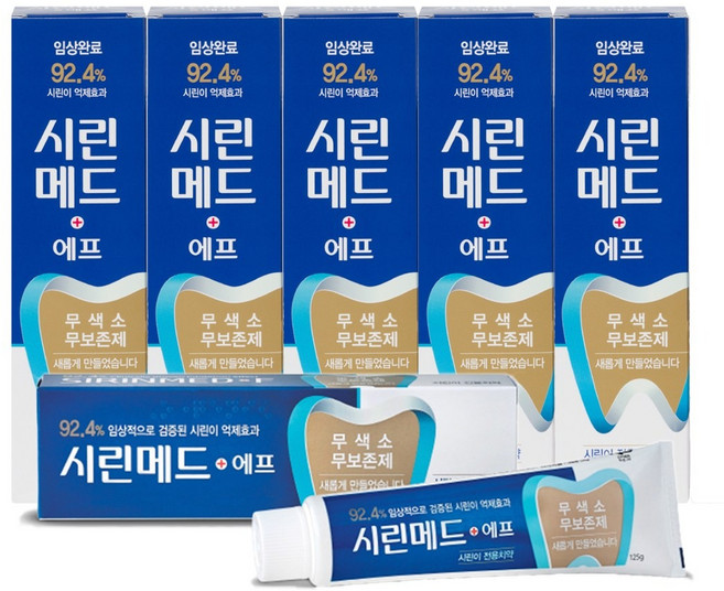 [부광약품] NEW 시린메드 에프치약 125g X 6개 시린이전용치약/잇몸케어/치주질환예방