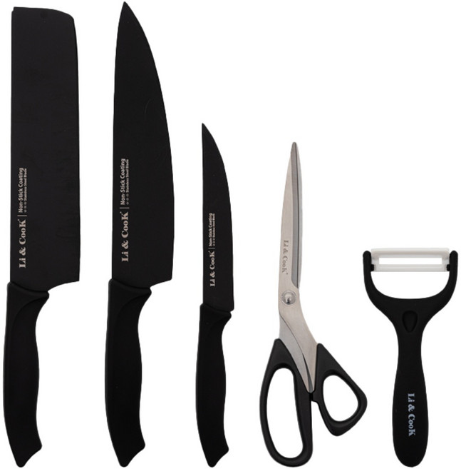 리앤쿡 인베리언트 블랙 프리미엄 주방 칼세트 5종, LC810, 1개