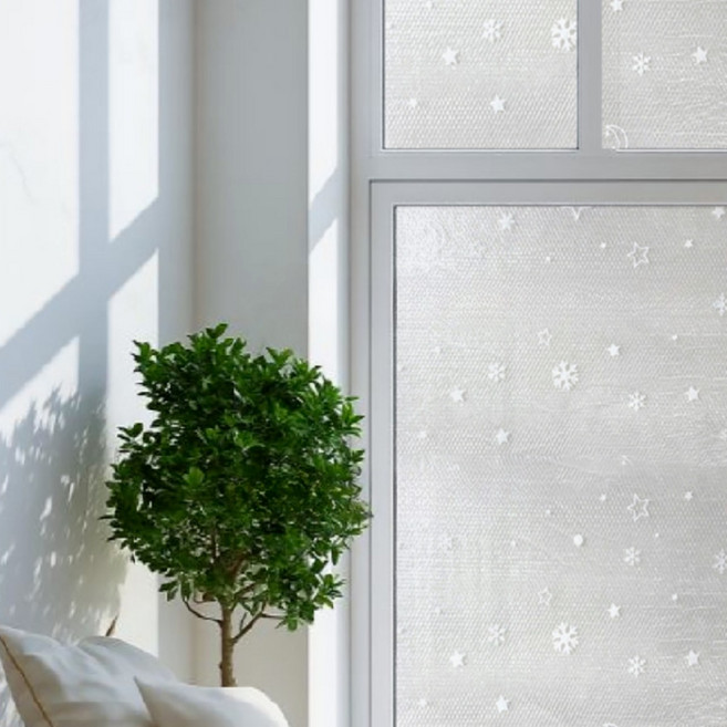 알리앙 물없이 붙이는 창문 단열뽁뽁이 7중 눈내리는 별밤 점착 에어캡, 1개