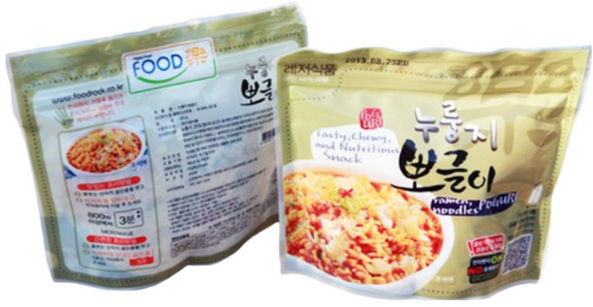 (5개세트) 누룽지 즉석 뽀글이 비상식량 군대 PX 캠핑 봉지라면 야식 간식, 100g, 5개
