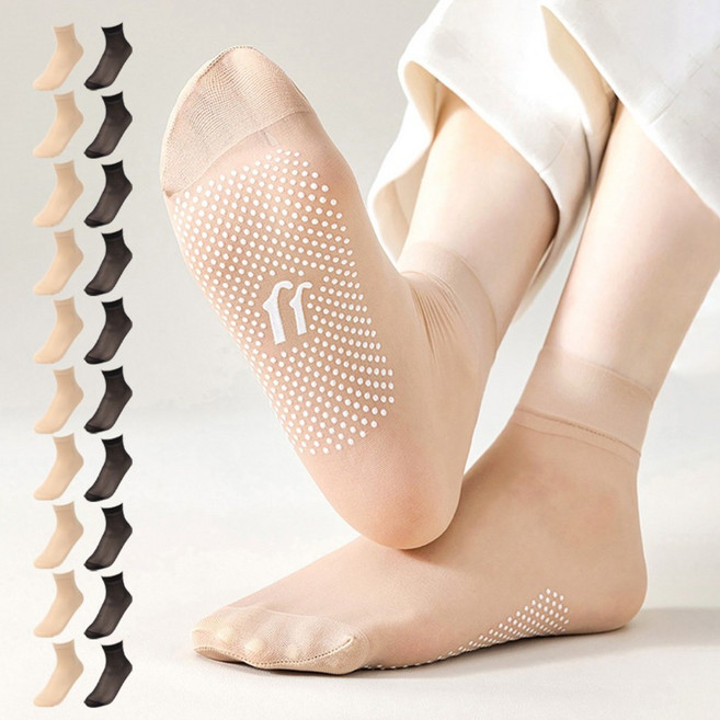 여성 여름 얇은 시스루 미끄럼방지 발목 스타킹 20켤레 세트