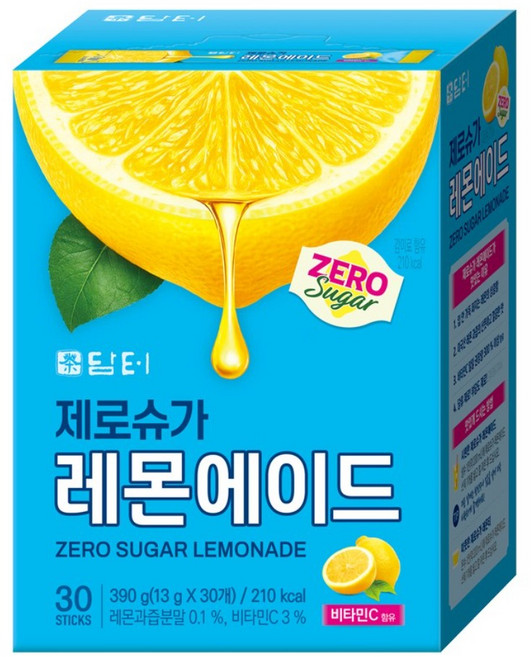 담터 제로슈가 레몬에이드, 1개, 30개입, 13g