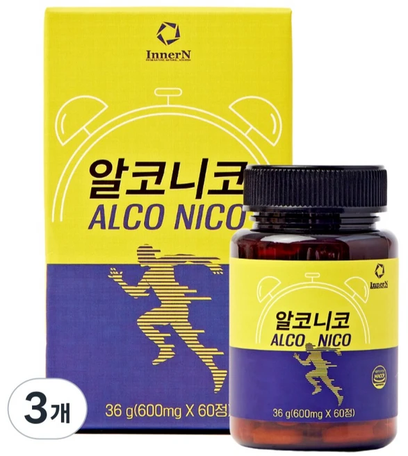 알코니코 AN-1000B[고함량 45%함유] 퀘르세틴, 3개, 60정 - 쿠팡