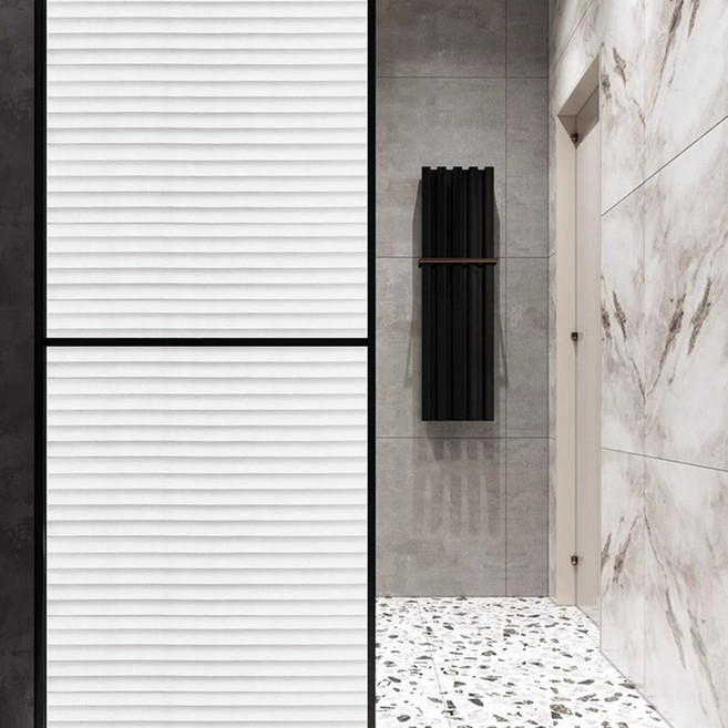 다잘 무점착 창문시트지 거울 불투명 유리창시트지, 시트지 A - 가로줄무늬형