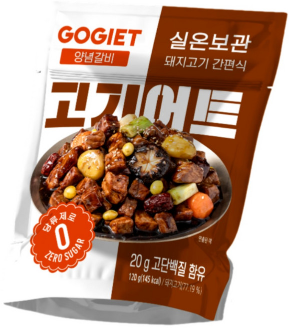 [고기어트] 바로먹는 실온보관 돼지고기 간편식 달콤한 양념갈비맛 고단백 식단, 15개, 120g