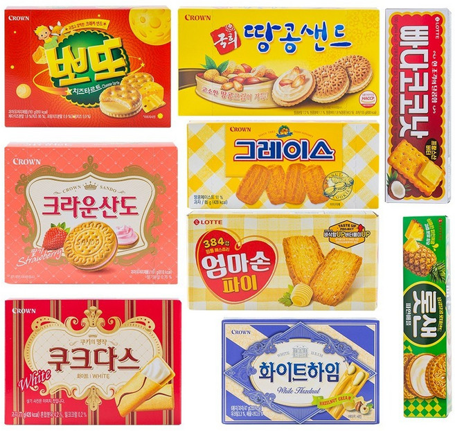 슬기마트 곽과자 모음 사무실 탕비실 학교 단체 행사 간식세트 9가지 (뽀또 쿠크다스 땅콩센트 산도 롯샌 외) 외) 개별포장 당충전 세트, 1개