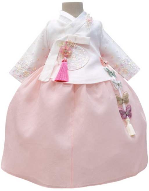 어썸한복 미리꽃 아이당의 핑크 여아한복