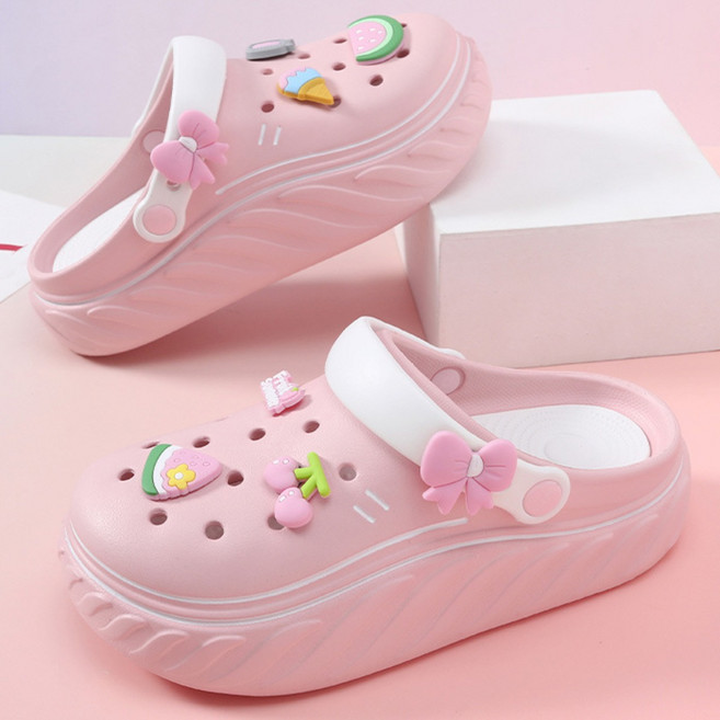 비브온 푹신한 5cm 통굽 여성 키높이 슬리퍼