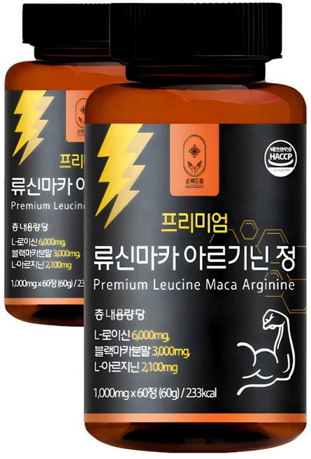 순백드림 필수아미노산 류신 아르기닌 단백질 타블렛, 2개, 60정 - 쿠팡