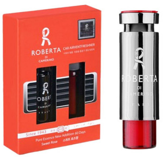 자동차 방향제 실내 향기 효과 (롱 클립 포함) 에어컨 송풍구 설치, 5개, 빨간색-스위트로즈향