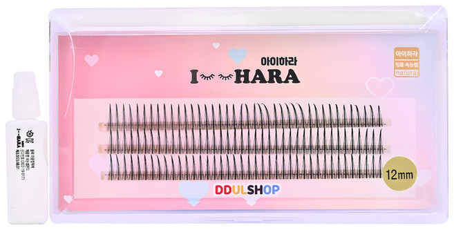 아이하라 또렷한 A컷 속눈썹 12mm + 미니글루 세트, 3세트, 블랙