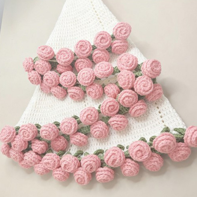 모미얀 장미 꽃다발 담요 DIY 키트*유투브 무료 영상 포함, 핑크장미 100(아이보리), 1세트