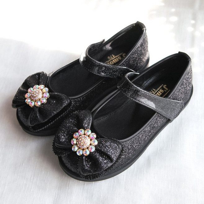 달콩슈 여아용 리본 큐빅 초등 메리제인 구두 DKS856