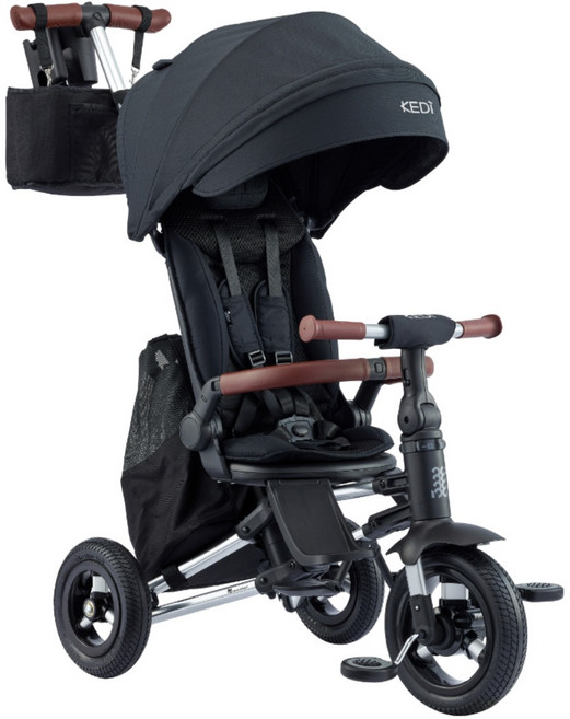 삼천리자전거 2026 케디 플러스 세발자전거 폴딩 접이식 유모차, 블랙, 1개