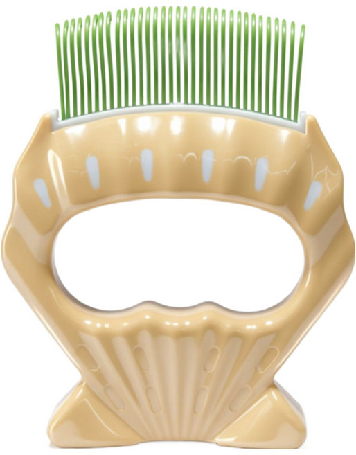 카미 고양이 털갈이 브러쉬 조개빗, 그린, 1개