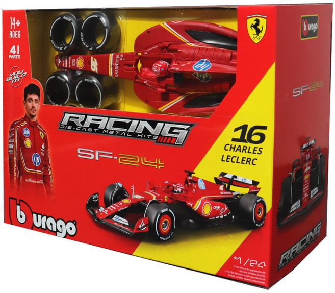 브라고 1:24 페라리 SF24 F1 모형 머신조립 DIY (스탠드 미포함), 1개