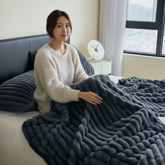 리베흐 극세사 프리미엄 밍크 극세사 담요 겨울 캠핑용 양면 블랭킷