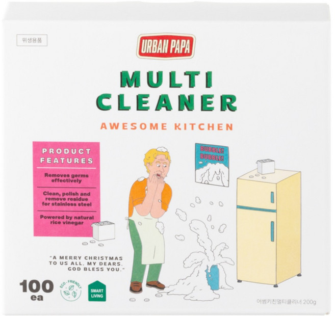 어반파파 어썸키친 멀티클리너 (텀블러 세제), 100개, 2g