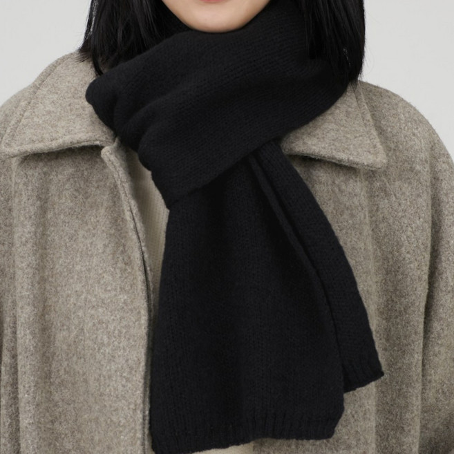 카비에 솔리드 코지 니트 머플러 미니 쁘띠 짧은 목도리 남녀공용