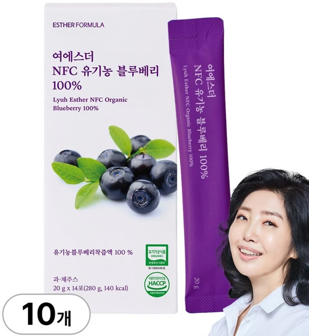 [본사직영] 여에스더 NFC 유기농 블루베리 100% 국민영양 프로젝트, 10박스, 280g - 쿠팡