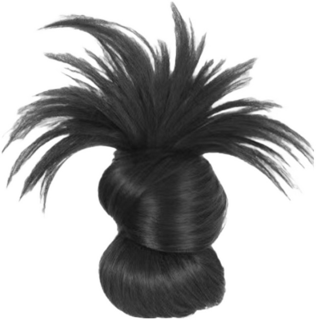 제나온 여성 클립형 집게핀 내츄럴 로우번 부분가발 패션가발, 사이즈:FREE, 블랙, 1개