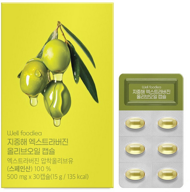 웰푸디어 지중해 엑스트라버진 올리브오일 캡슐 30캡슐, 1개, 30정